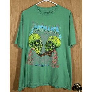 Metallica Live In 92' Concert T-Shirt Rattlesnake Skulls Green Rock Women's OS